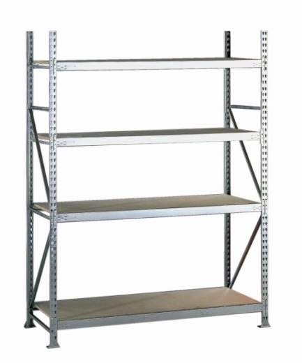 META MINI-RACK Grundregal 2500 x 1800 x 650 mm, 4 Ebenen, Spanplattenauflage