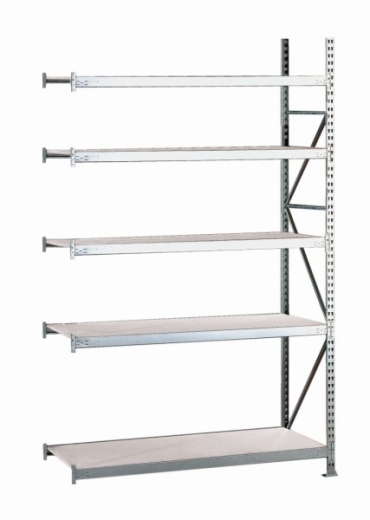 META MINI-RACK Anbauregal 2500 x 2600 x 800 mm, 4 Ebenen, Stahlpaneelauflage