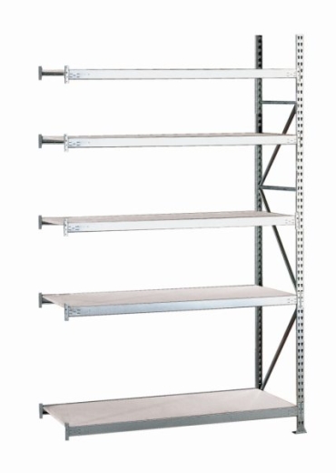 META MINI-RACK Anbauregal 3000 x 1400 x 1050 mm, 5 Ebenen, Stahlpaneelauflage