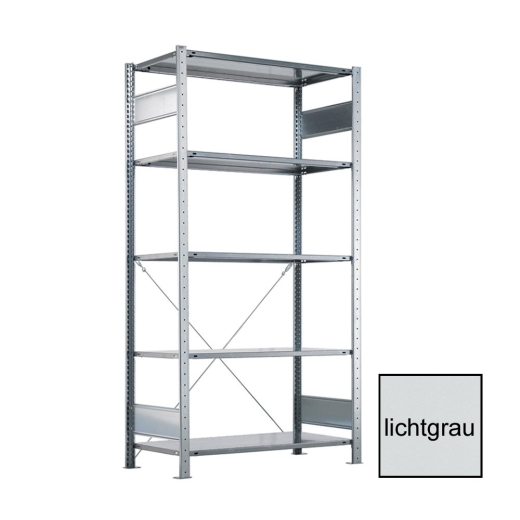 META CLIP Grundregal 2000 x 1000 x 400 mm, 5 Böden, lichtgrau