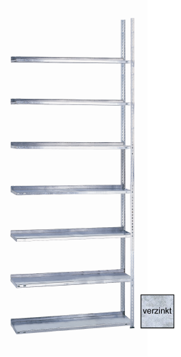 META FIX Anbauregal 2500 x 1000 x 300 mm, 7 Böden