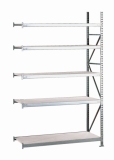 META MINI-RACK Anbauregal 3000 x 2600 x 1050 mm, 5 Ebenen, Stahlpaneelauflage META MINI-RACK Anbauregal 3000 x 2600 x 1050 mm, 5 Ebenen, Stahlpaneelauflage