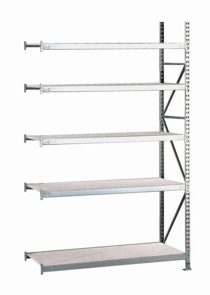 META MINI-RACK Anbauregal 2500 x 2600 x 800 mm, 4 Ebenen, Stahlpaneelauflage