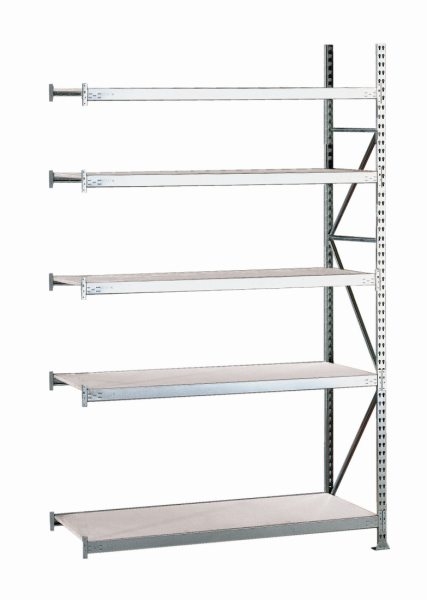 META MINI-RACK Anbauregal 3000 x 1400 x 800 mm, 5 Ebenen, Stahlpaneelauflage