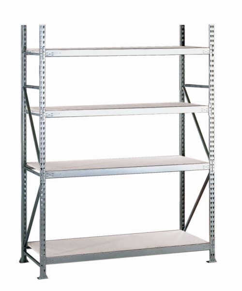 META MINI-RACK Grundregal 2500 x 2200 x 650 mm, 4 Ebenen, Stahlpaneelauflage