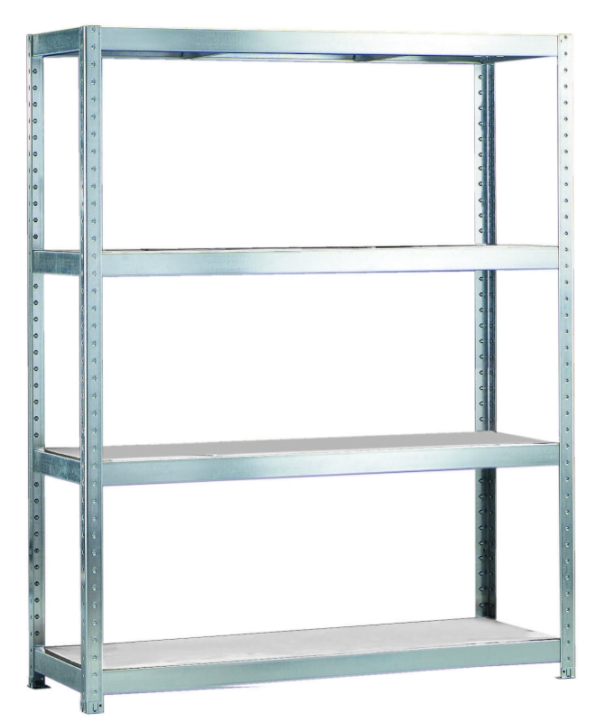 META SPEED-RACK Weitspannregal 2970 x 2000 x 400 mm, 4 Ebenen, Stahlpaneelböden