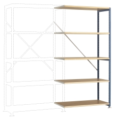 MANUFLEX Planoflex Anbauregal 2000 x 1000 x 600 mm, 5 Böden
