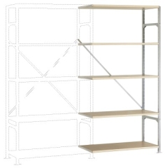 MANUFLEX Budget Anbauregal 2000 x 1000 x 800 mm, 5 Böden