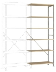 MANUFLEX Budget Anbauregal 2500 x 1000 x 1000 mm, 6 Böden